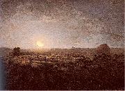 Jean-Franc Millet The Sheep Meadow Moonlight Germany oil painting reproduction